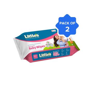 Little's Soft Cleansing Baby Wipes | Wet Wipes - Pack of 2
